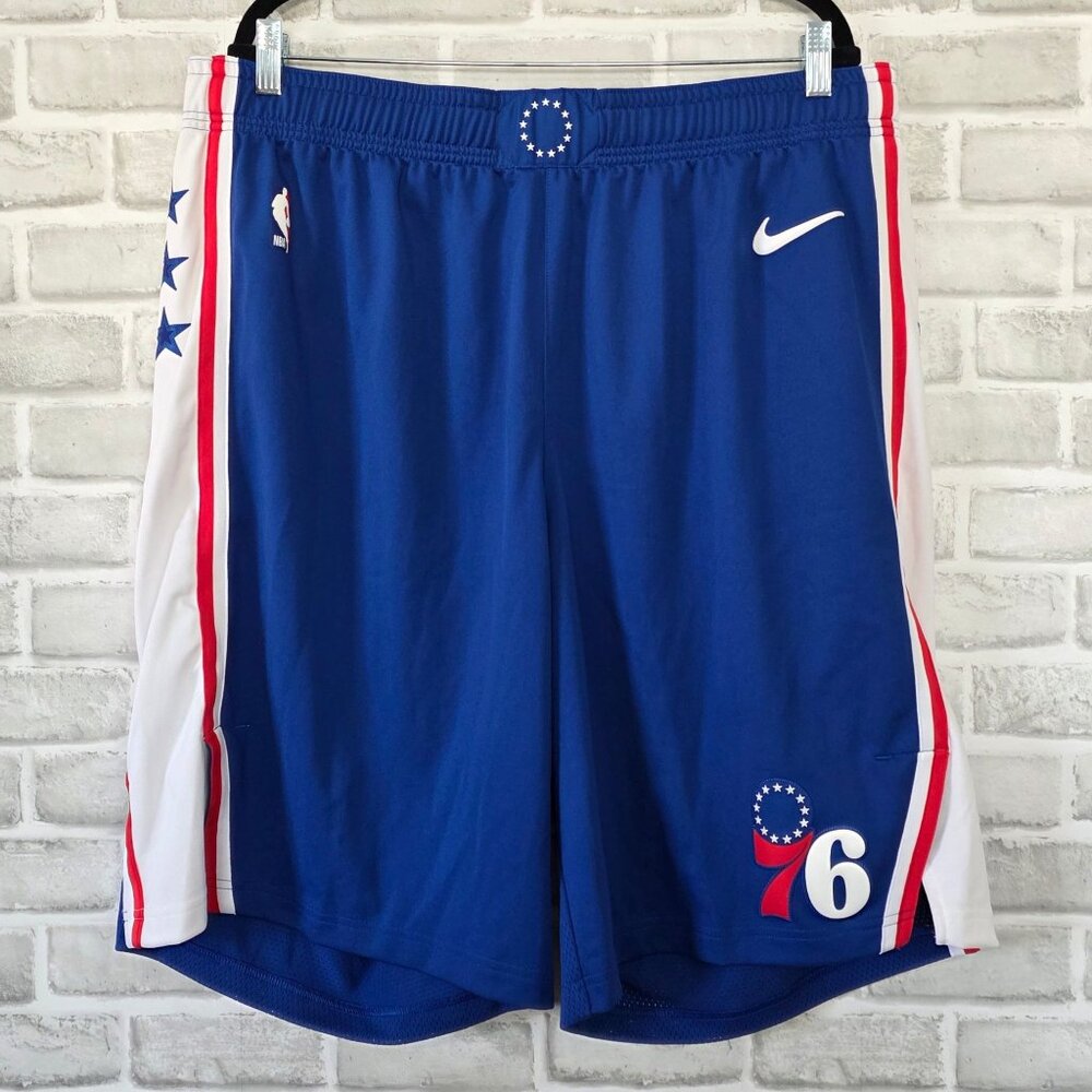 Nike NBA Royal Philadelphia 76ers Swingman Icon Edition Shorts Mens 46 +2